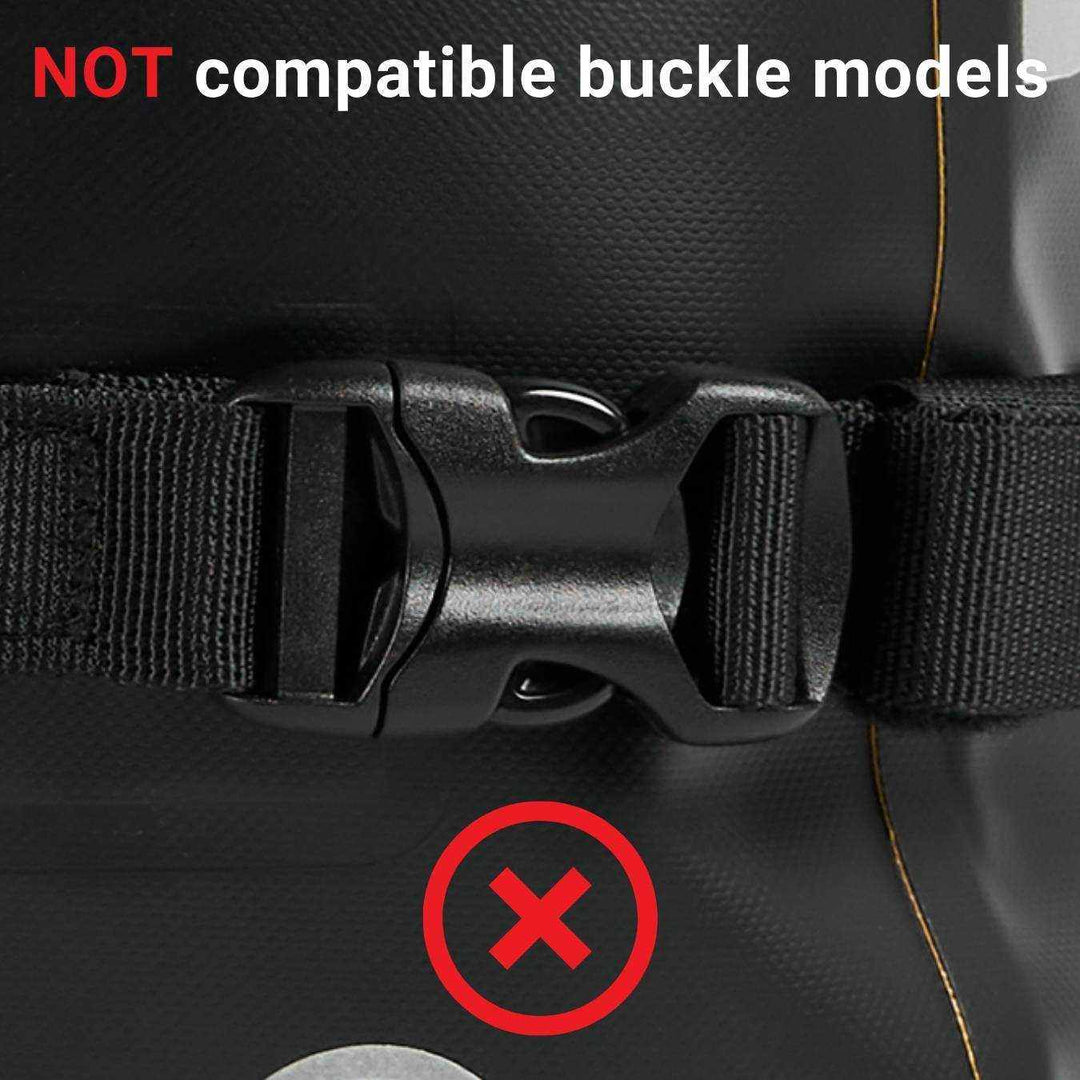 Ragnarök Cinch Straps V1 securing motorcycle luggage with quick-release buckles - motorcycle cinch straps