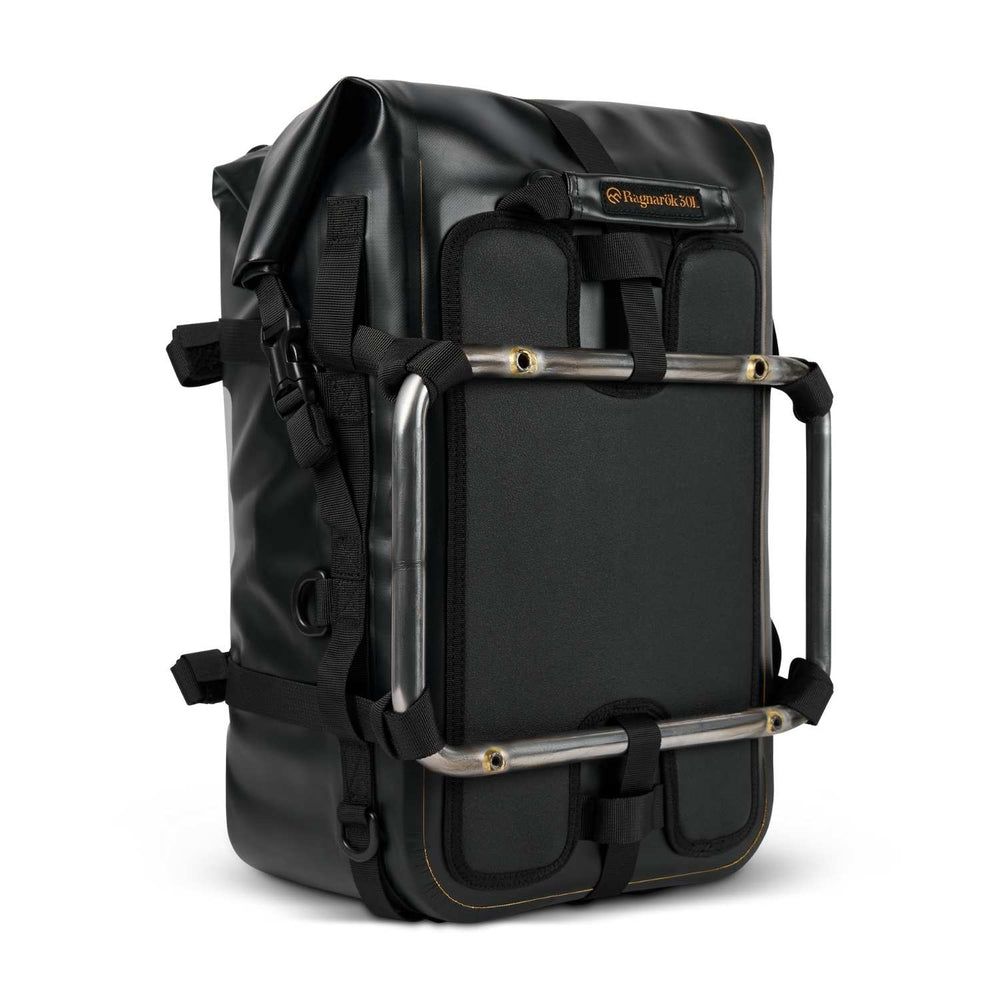 ODINSBERG Ragnarök 30L pannier bag mounted on a motorcycle pannier rack