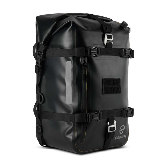 Angled product shot of ODINSBERG Ragnarök 30L adventure rear bag