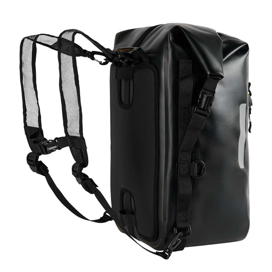 ODINSBERG Ragnarök 30L motorcycle dry bag carried as a waterproof backpack