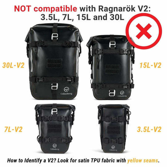 Ragnarök Cinch Straps V1 for secure motorcycle luggage with quick-release buckles