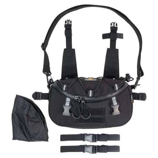 Valhalla 3L Bar Bag mounted on motorcycle handlebar