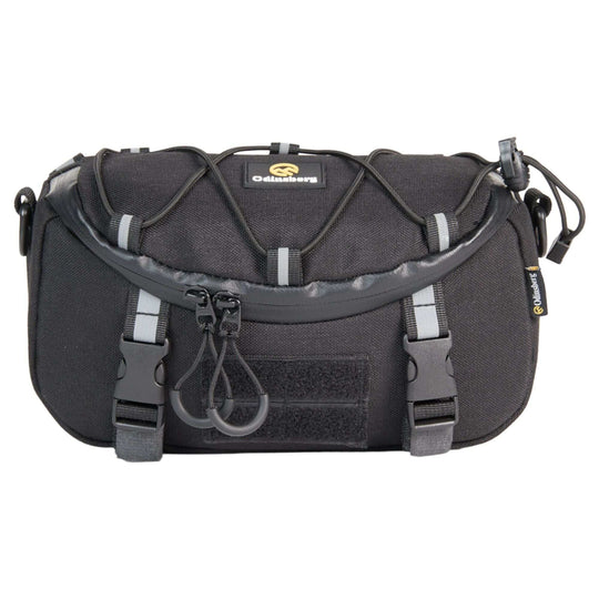 Valhalla 3L Bar Bag mounted on motorcycle handlebar