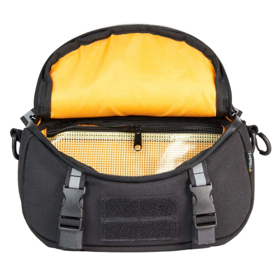 Valhalla 3L Bar Bag mounted on motorcycle handlebar for everyday carry